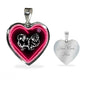 Pekingese Dog Print Heart Charm Necklaces