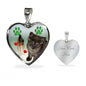 Selkirk Rex Print Heart Pendant Luxury Necklace
