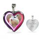 Campbell Dwarf Hamster Print Heart Charm Necklaces