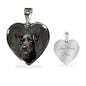 Bouvier des Flandres Print Heart Pendant Luxury Necklace