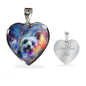 Yorkie Art Print Heart Pendant Luxury Necklace