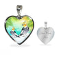 Cockatiel Parrot Art Print Heart Charm Necklace