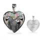 African Grey Parrot Print Heart Pendant Luxury Necklace
