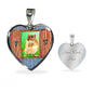 Golden Hamster Art Print Heart Charm Necklaces