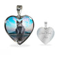 Chartreux Cat Print Heart Pendant Luxury Necklace