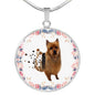 Amazing Australian Terrier Print Circle Print Luxury Necklace