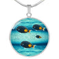 Achilles Tang Fish Print Luxury Circle Necklace