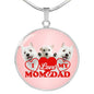 West Highland White Terrier (Westie) Family Print Circle Pendant Luxury Necklace