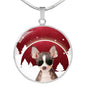 Chihuahua Print Circle Luxury Necklace