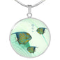 Angelfish Print Luxury Circle Necklace