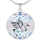 Amazing Percheron Horse Print Circle Pendant Luxury Necklace