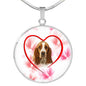 Basset Hound Print Luxury Circle Necklace