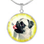 Cute Pug Dog Print Luxury Necklace