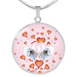 Maltese Dog Print Circle Charm Luxury Necklace