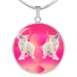 Devon Rex Cat Print Circle Pendant Luxury Necklace