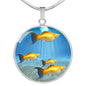 Common Molly Print Circle Pendant Luxury Necklace