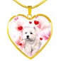 West Highland White Terrier Print Heart Pendant Luxury Necklace