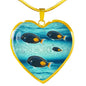 Achilles Tang Fish Print Heart Charm Necklace