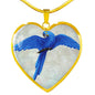 Hyacinth Macaw Parrot Art Print Heart Charm Necklaces