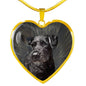 Bouvier des Flandres Print Heart Pendant Luxury Necklace