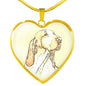 Bracco Italiano Dog Print Heart Pendant Luxury Necklace