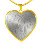 Thoroughbred Horse Print Heart Pendant Luxury Necklace