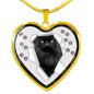 Nebelung Cat Print Heart Charm Necklaces
