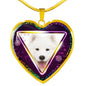 Lovely Samoyed Dog Print Heart Charm Necklaces