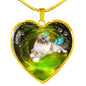 Birman Cat Print Heart Charm Necklaces