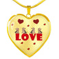Yorkie Love Print Heart Pendant Luxury Necklace