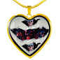 American Flag Skull Print Heart Charm Necklaces
