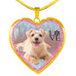Norfolk Terrier Dog Print Heart Charm Necklaces