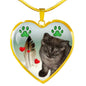 Selkirk Rex Print Heart Pendant Luxury Necklace
