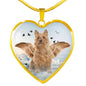 Australian Terrier Print Heart Pendant Luxury Necklace