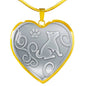Cute Dog Print Heart Pendant Luxury Necklace