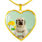 Anatolian Shepherd Dog Print Heart Pendant Luxury Necklace