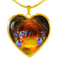 Gouldian Finch (Rainbow Finch) Heart Charm Necklaces