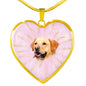 Labrador Retriever Print Heart Charm Necklaces