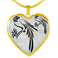 Parrot Vector Art Print Heart Charm Necklaces