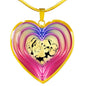 Nova Scotia Duck Tolling Retriever Dog Print Heart Charm Necklaces