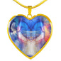 Amazing Art Print Heart Pendant Luxury Necklace