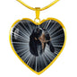 Bluetick Coonhound Dog Print Heart Pendant Luxury Necklace