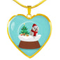 Maltese Dog Print Heart Pendant Christmas Special Luxury Necklace