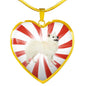 American Eskimo Dog Print Heart Pendant Luxury Necklace