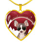 Chihuahua Print Heart Charm Luxury Necklace