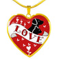 Cute Pets Print Heart Pendant Luxury Necklace