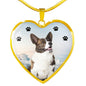 Cardigan Welsh Corgi Print Heart Pendant Luxury Necklace