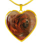 Tibetan Mastiff Print Heart Pendant Luxury Necklace