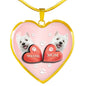 West Highland White Terrier (Westie) Print Heart Charm Luxury Necklace