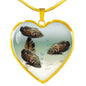 Oscar Fish Print Heart Pendant Luxury Necklace